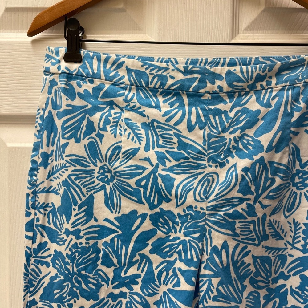 Vintage Talbots Women's Size 12 Cropped Topical Side Zip Stretch Pants Floral‎